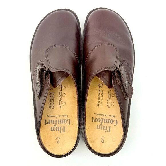 Finn Comfort Germany Brown Leather Closed Toe Comfort Slide Clog - Picture 6 of 16